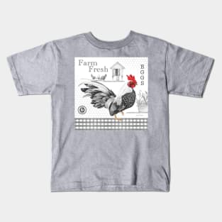 Plaid Country Rooster A Kids T-Shirt